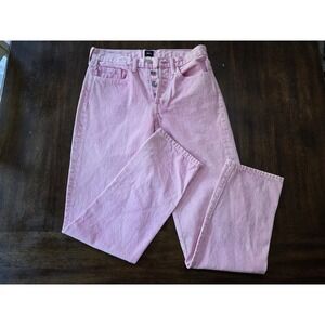 NWOT Edwin 26 Bree Slim Skinny Pink Button Fly Jeans 128516